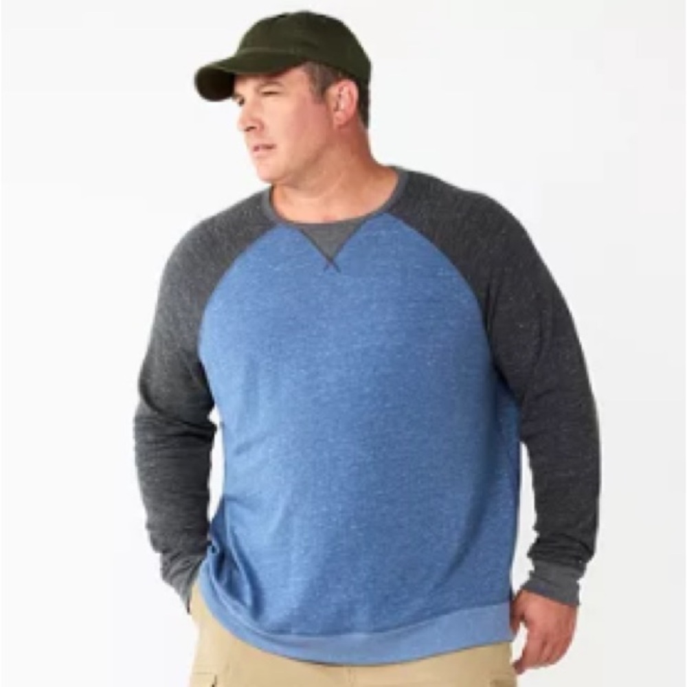 Sonoma Heather Blue and Charcoal Long Sleeve Shirt